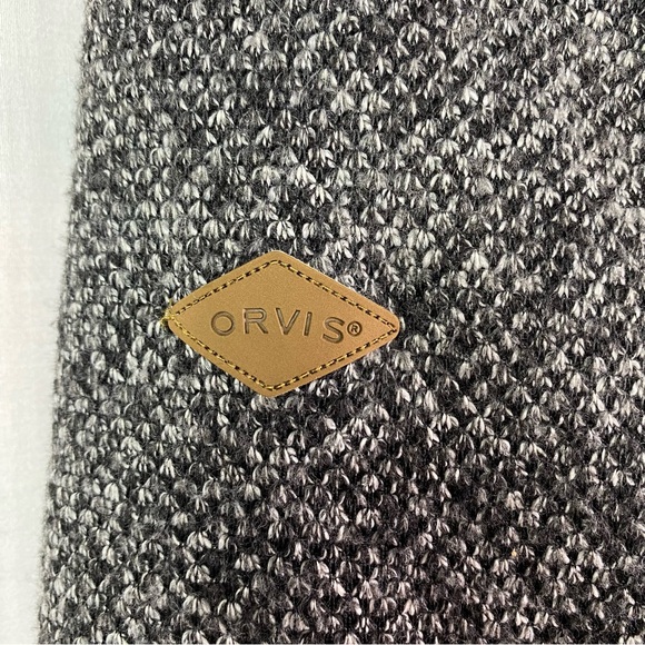 ORVIS Gray Black Sherpa Fleece Lined 1/4 Zip Pullover Sweater XL - Picture 6 of 7